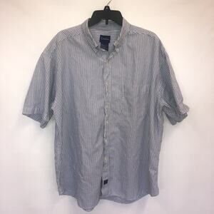 Catalina Button Up Adult XL Mens Short Sleeve Cotton Button Down Striped Shirt